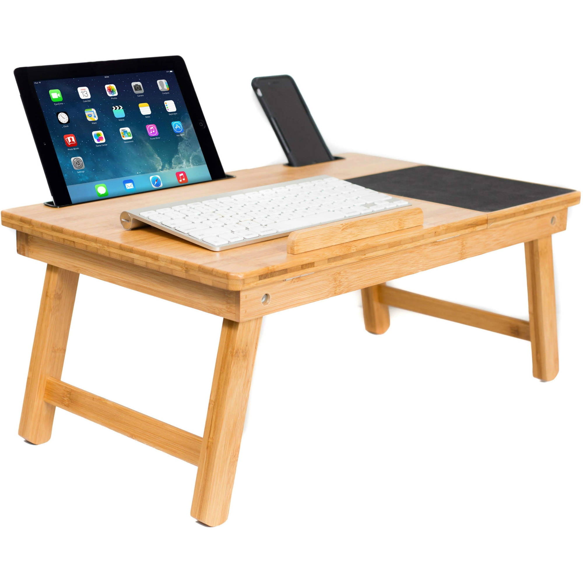 Lap Desk Supports Laptops Up to 18 Inches Sam Multi Tasking Laptop Bed Tray Sofia Walnut
