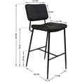 Indoor Modern Bar Stools Set of 2, Upholstered Dining Chair 25" Hight
