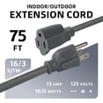 thumbnail image 2 of Cable de extensión para exteriores EP SJTW 16/3 de 75 pies con enchufe UL de 3 clavijas, 2 of 7