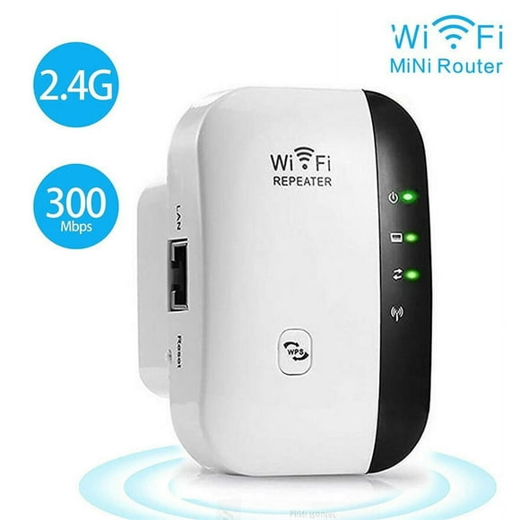 300Mbps MiNi WiFi Booster, 2.4G Network Signal Booster Extends the WiFi Range to Full Coverageï¼Suitable for American Plugs,White