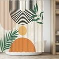 thumbnail image 5 of Mid Century Abstract Shower Curtain Arch Sun Beige Modern Minimalistic Home Bathtubs Bathroom Curtain Decoration Set with 12 Hooks Washable Durable Polyester Fabric 72"x72", 5 of 5