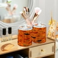 thumbnail image 5 of 2 Pack Bathroom Canisters Transparent Storage Jar for Cotton Ball, Swab, Floss Orange Pumpkins and Bats, 5 of 6