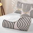 thumbnail image 4 of Homewish Bohemian Abstract Lines Twin Quilt Set,Mid-Century Artwork Twin Coverlet Set,Beige,2 Pieces, 4 of 7