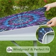 thumbnail image 6 of Colorful Tie Dye Pattern Square Fitted Tablecloth with Elastic Edge,Square Table Cover,Washable Elastic Table Cover for Home Kitchen Party Decor 36"x36", 6 of 6