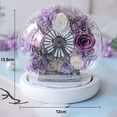 thumbnail image 2 of Decoración de flores eternas, noria rosa, cubierta de vidrio con luz, regalos de cumpleaños, regalos festivos para familiares y amigos, 2 of 5