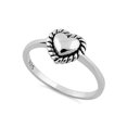 thumbnail image 1 of 925 Sterling Silver Oxydé Platine Coeur Tourbillon Femmes Anneau, 1 of 2