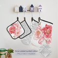 thumbnail image 5 of Pinkish Peony Flowers Watercolor Apron Set with Oven Mitts Pot Holders Set of 5 Kitchen Stuff Accessories, 5 of 6