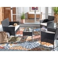 thumbnail image 3 of SAFAVIEH Outdoor Collection Abdul 4-Piece Patio Set Black/Beige, 3 of 8