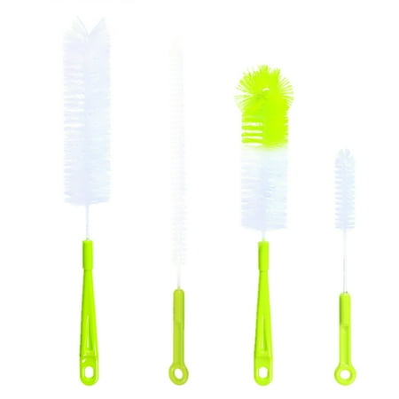 

NUOLUX 1 Set 4pcs Bottle Brushes Long Handle Water Bottle Clean Brushes (Light Green)