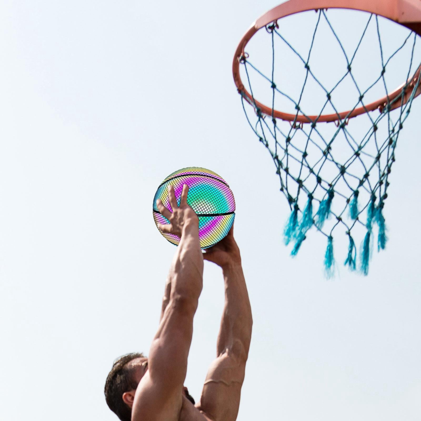 PU Glowing Basketball Training Equipment Glow in The Dark for Girls Boys Style E