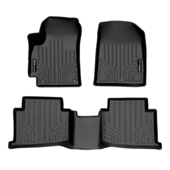 SMARTLINER All Weather Custom Fit Floor Mats 2 Row Liner Set Black Compatible With 2021-2025 Kia Seltos