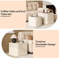 thumbnail image 4 of LAZZO Nesting Coffee Table Set of 2, Modern Wooden Coffee Table & End Table, Small Side Tables for Living Room, Bedroom & Apartment, Beige, 4 of 8