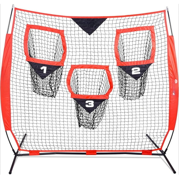 Football Throwing Net - 8 x 8 ft or 6 x 6 ft Nets - Choose Black or Red