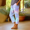thumbnail image 2 of Edvintorg Womens Lounge Pants Plus Size Fashion Printed Elastic Waisted Loose Casual Trouser with Pockets Women Clothes Purple XXXL, 2 of 5