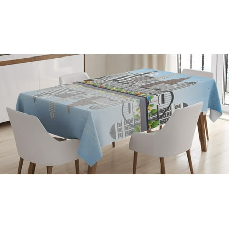 

Austin Tablecloth Digital Art Austin Skyline with Gray Buildings Blue Sky and Reflection on the Water Rectangular Table Cover for Dining Room Kitchen 60 X 90 Multicolor by Ambesonne