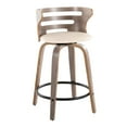 thumbnail image 4 of LumiSource Grey Cosini 24" Fixed-Height Counter Stool - Set of 2, 4 of 6