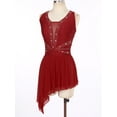 thumbnail image 5 of MSemis Women's Girls Lyrical Modern Dance Contemporary Dance Dress Ballet Leotard Burgundy S, 5 of 7