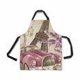 thumbnail image 2 of ASHLEIGH Paris Vintage Poster Eiffel Tower Retro Car and Flowers Home Kitchen Apron for Women Men with Pockets, Unisex Adjustable Bib Apron for Cooking Baking Gardening, 2 of 2
