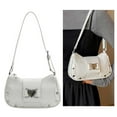 thumbnail image 6 of Yucurem Pu Leather Chic Hobo Bag Adjustable Strap Women Y2k Messenger Bag (White) PU Leather bag (White), 6 of 10