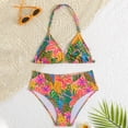 thumbnail image 7 of Cowsor 8-13 Years Girls Two Piece Swimsuit Set with Chest Pad Floral Print Skirted Bathing Suit Modest Swimwear for Summer Beach Hot Spring, 7 of 7