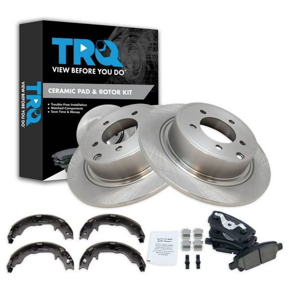 TRQ Rear Brake Pad & Rotor Kit Fits Select 2008-2011 Dodge Caliber 07-2009 Jeep Patriot