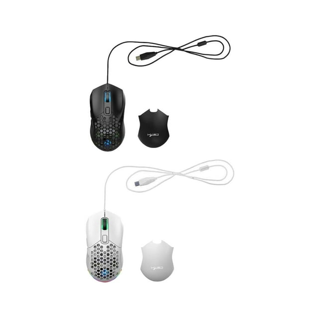 Ratón para juegos con cable, luces LED de colores, ergonómico para computadora portátil