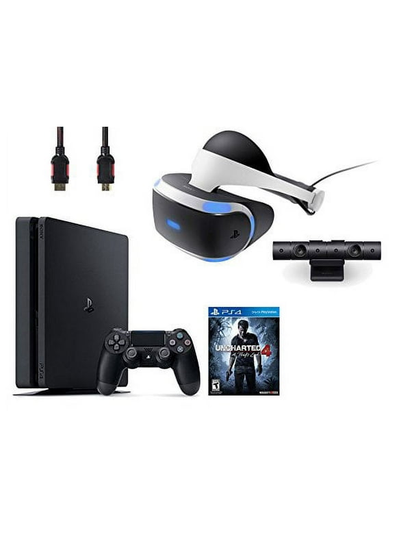 PlayStation VR Bundle 4 Items:VR Headset,Playstation Camera,PlayStation 4 Slim 500GB Console - Uncharted 4