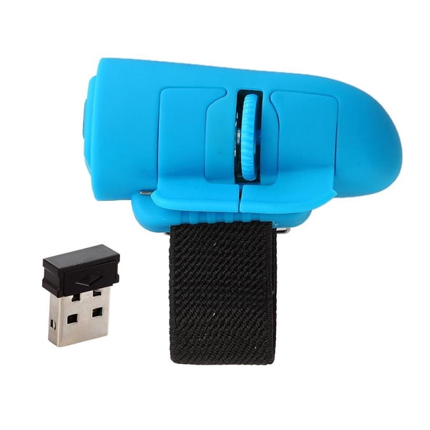 Cateissary 2.4G Wireless USB Finger Mouse Ratones ópticos de mano para computadora portátil PC Azul Electrónica