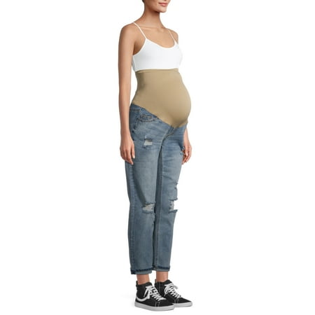 Time and Tru Maternity Boyfriend Jeans with Full Panel