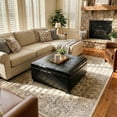 thumbnail image 3 of Storage Ottoman Bench, Black PU Leather Upholstered Footrest for Living Room Bedroom, 3 of 8