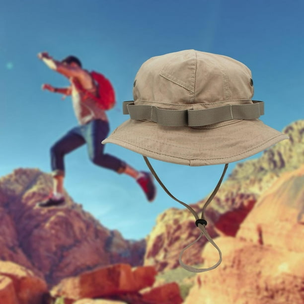 Bucket Hat Portable Ajustable Breathable Fishing Hat for Men Fishing  Camping Khaki