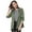 Green, variant on INSPIRE CHIC Women's Drawstring Waist Flap Pocket Zip Button Utility Jacket Green XL