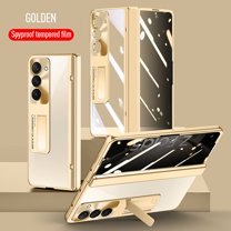 Allytech for Samsung Galaxy Z Fold5 Case with Anti-peeping Screen Protector, Hinge Protection Kickstand Anti-Scratch Bumper Shockproof Phone Case for Samsung Galaxy Z Fold5 - Gold