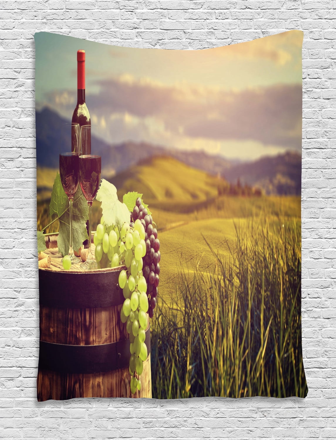Wine Tapestry, Italy Tuscany Landscape Rural Vineyard Autumn Harvest