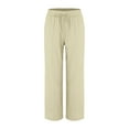 thumbnail image 6 of EDFBUYKRS Female Women Pants Casual Teacher Pants for Women High Waisted Women Linen Casual Pants Summer Wide Leg Loose Drawstring High Waist Wide Leg Pants with Pockets Xxl, 6 of 9