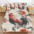 thumbnail image 6 of 3 Pcs Soft Bedding Set, Includes 1 Duvet Cover with Zipper And 2 Pillow,Shams Oil Rooster Queen(90"×90"), 6 of 8