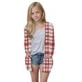 thumbnail image 2 of Fall/Winter Saving! HVOBTTY Toddlers Open Front Mid Length Cardigan, Girl's Fall and Winter Coats, Girls Casual Comfortable Print Long Sleeve Lightweight Pockets Cardigan Jacket Red, 7-8 Years, 2 of 4