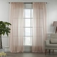 thumbnail image 2 of 3S Brother's Pink Sheer Home Decorative Set of 2 Panels Faux Silk Crap Chiffon Fabric Window Curtains Hanging Back Tap & Rod Pocket Custom Made 5-30 Ft Long - Made in Turkey (52"W x 63"L) Each, 2 of 6