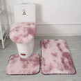 thumbnail image 4 of Thickened 3 Piece Bathroom Rug Set U Shape Carpet Pad and Toilet Seat Absorbent Soft Microfiber Furry Bath Mat Light blue, 4 of 6