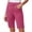 Hot Pink plus size bermuda shorts a1, variant on Cagogo Women Plus Size Bermuda Pants Elastic Waist with Pockets Casual Solid Capri Shorts Loose Fit Summer Lounge Travel Essentials, Purple 4XL