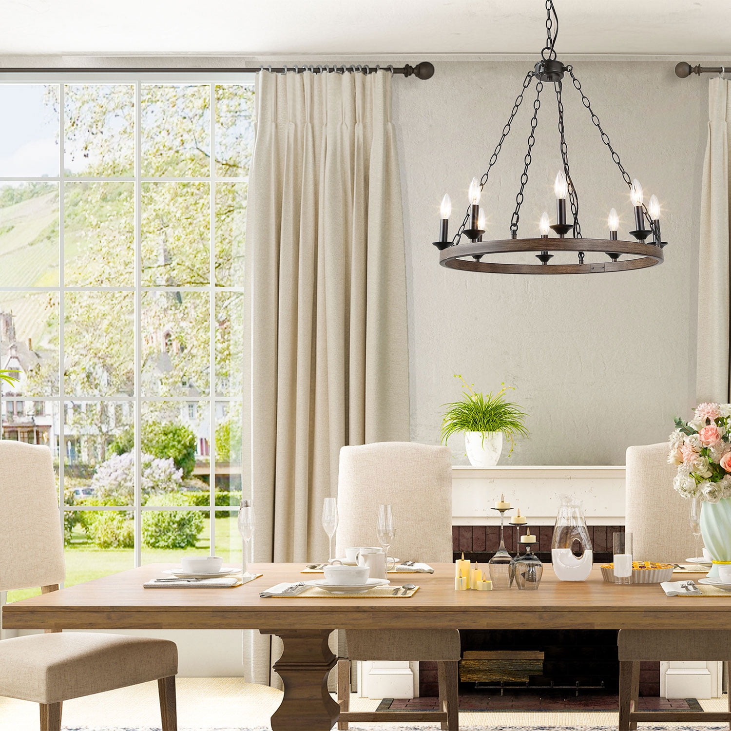 farmhouse dining table chandelier