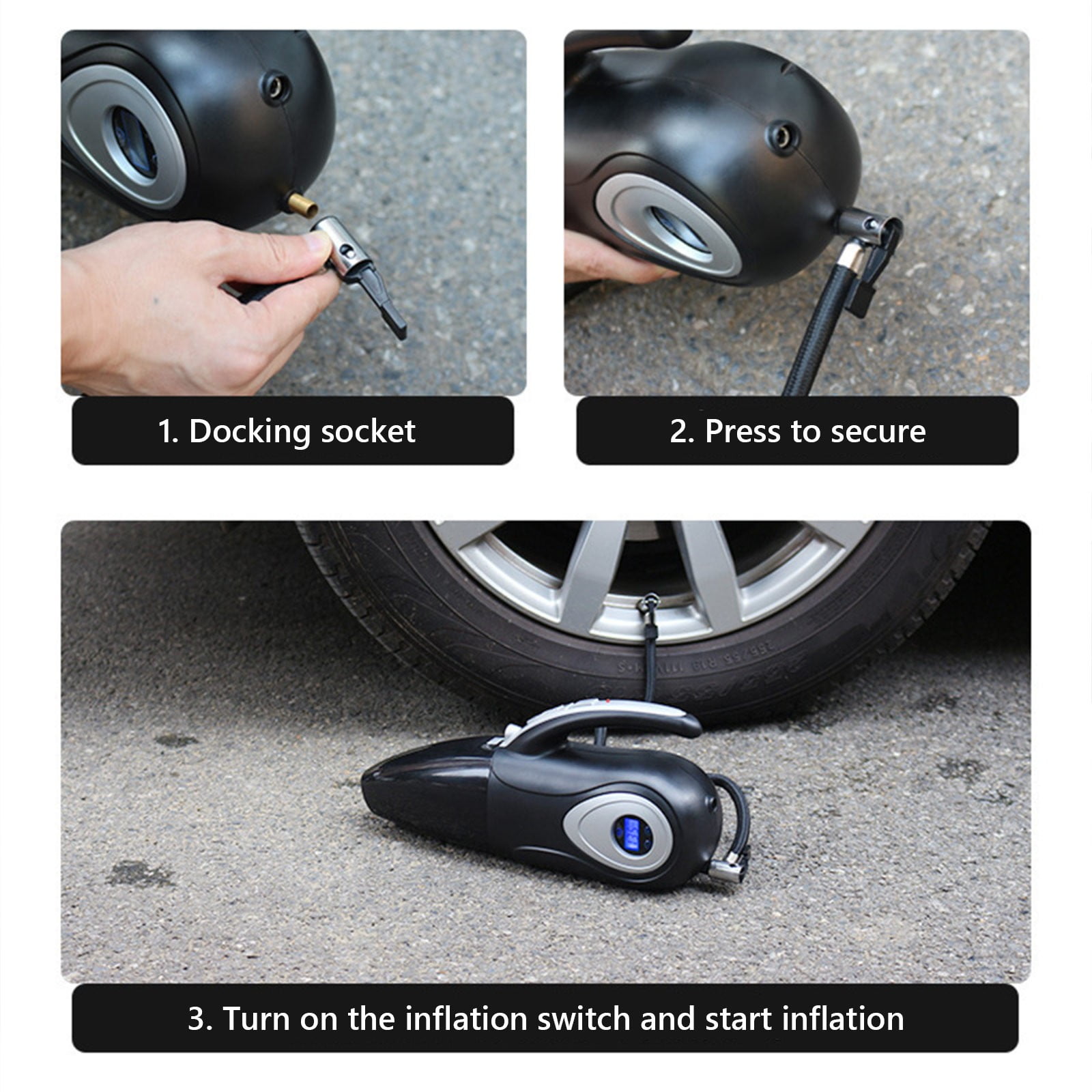 ZFYXGS 4 In 1 Wireless High-power Vacuum Cleaner Wet And Dry Haipa Car Vacuum Cleaner Pump Digital Display