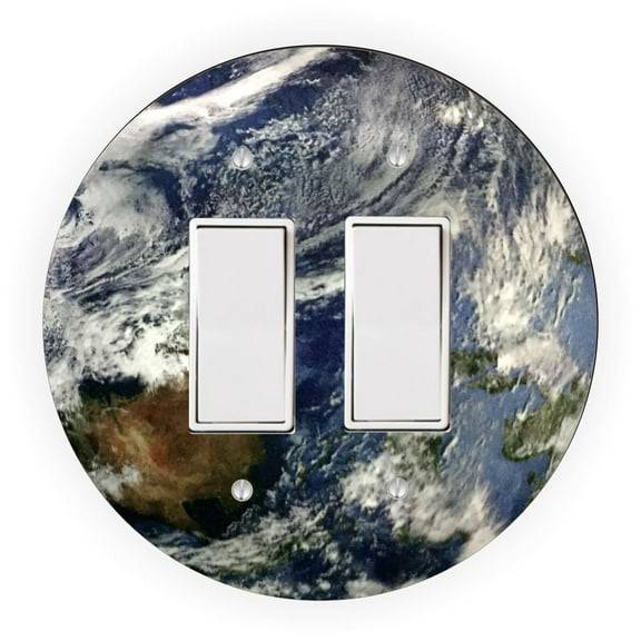 Earth Blue Design - Round Light Switch Plate Cover - Single Rocker