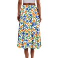 thumbnail image 4 of WTOBBY Women's Bohemian Floral Print Casual Skirt with Secure Side Pocket, Temperament Style Skirt for Everyday Wear Boho Fashion and Music Festivals,Green M, 4 of 4