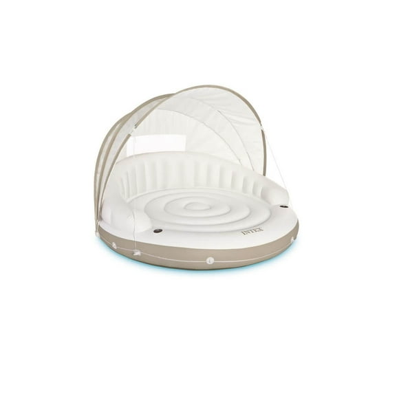 Intex Canopy Island, Inflatable Pool Lounger with Removable Sunshade for Relaxation