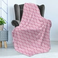 thumbnail image 3 of Ambesonne Palm Leaf Fleece Throw Blanket Pink Tropic Leaves Exotic 50"x70" Pink and White, 3 of 5