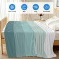 thumbnail image 4 of Teal Ombre Cooling Blanket, Lightweight Breathable Summer Throw Blanket with Double Sided Cold Effect, Modern Abstract Art Farmhouse Striped Picnic Beach Blankets Bed Sheet for Hot Sleepers 50"x60", 4 of 8