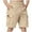 Beige, variant on ZyeKqe Boys Cargo Shorts Drawstring Elastic Waisted Short Pants Solid Color Hiking Shorts with Pockets