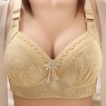 thumbnail image 3 of Amidoa Full-Figure Womens Bras Underwire Beige Lace Push-up Embroidered Bra Brasiers Women L, 3 of 8