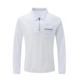 thumbnail image 3 of Afdoent Mens Polo Shirts Long Sleeve Color Block Lapel Quarter Zip Shirt Classic Casual Holiday Shirts Tops Vacation Polo Shirts For Men, 3 of 5